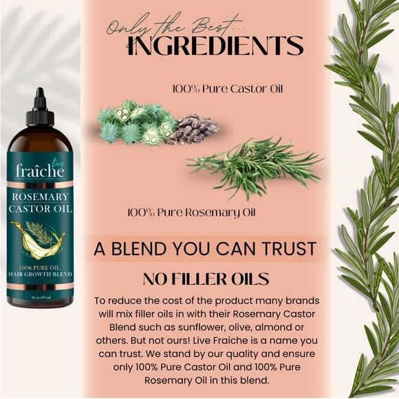 Castor Oil with Rosemary Oil for Hair Reduce Hair Loss & Promote a Healthy Scalp - Picture 4 of 7